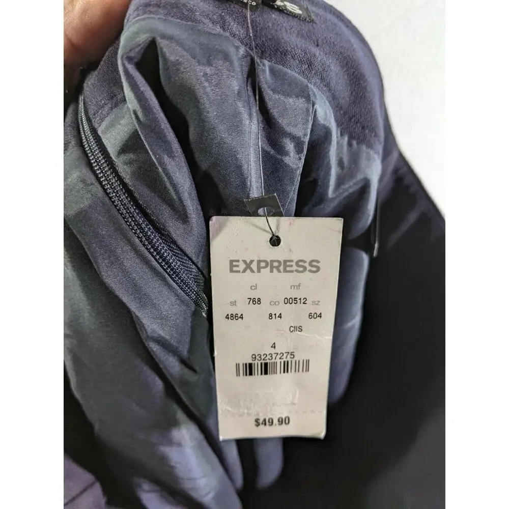 Express Skirt Womens Size 4 Lined Mini Short Back Zip Poly Rayon Black NEW‎